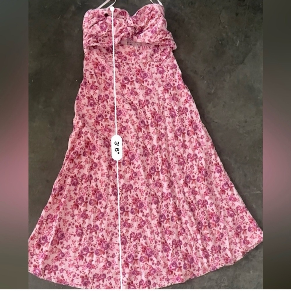 Trixxi Pink Floral Strapless Dress - Picture 7 of 11